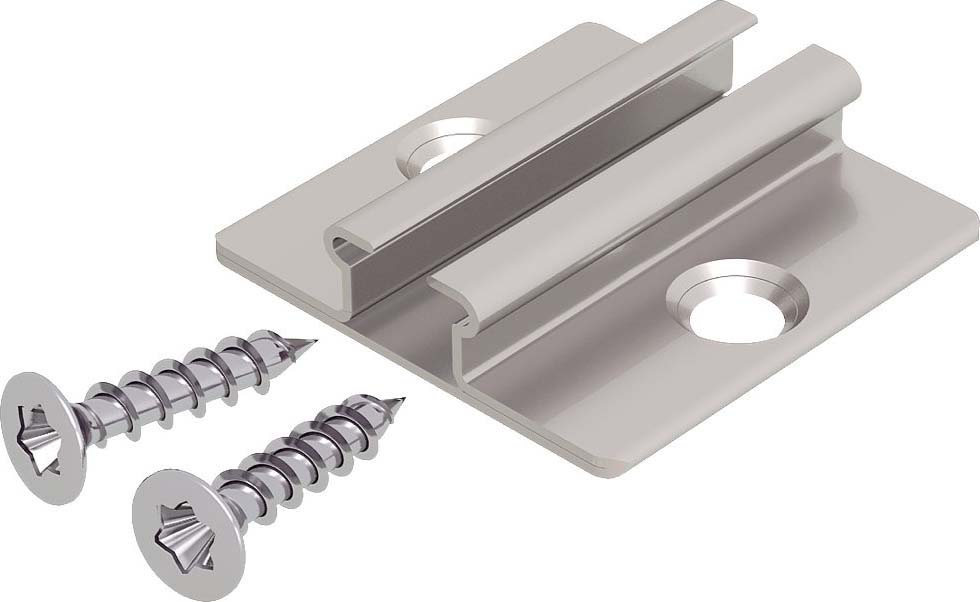 EVN Lichttechnik NVS CLIP Montage Clip f.Aluprofile Edelstahl 2er Set