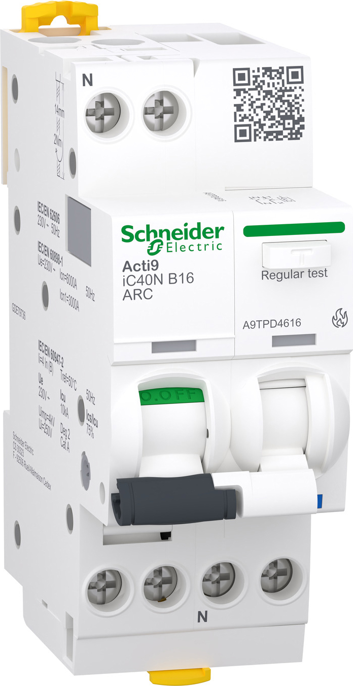 Schneider Electric A9TPD4616 Brandschutzschalter AFDD 1P+N, 16A, B