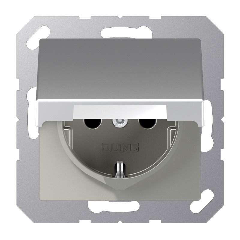 Jung A 1520 BFKL AL SCHUKO-Steckdose 16 A 250V m.Klappdeckel bruchs