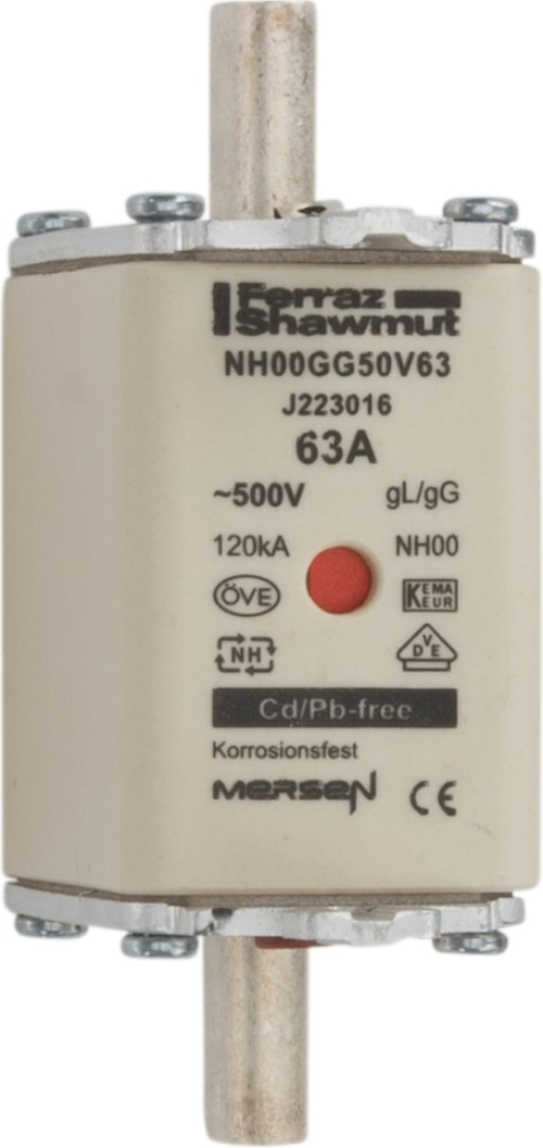 Mersen NH00GG50V80 NH-Sicherungseinsatz SF Gr.00 gG 80A/500V KM