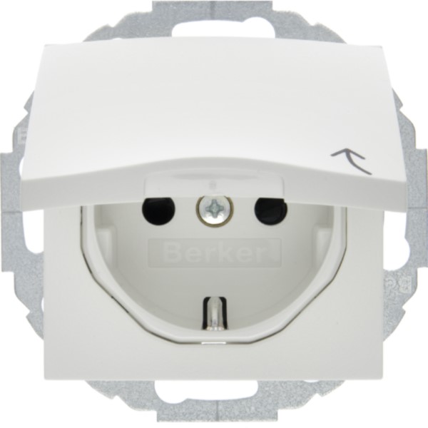Berker 47441909 Schuko-Steckdose pws + Klappdeckel