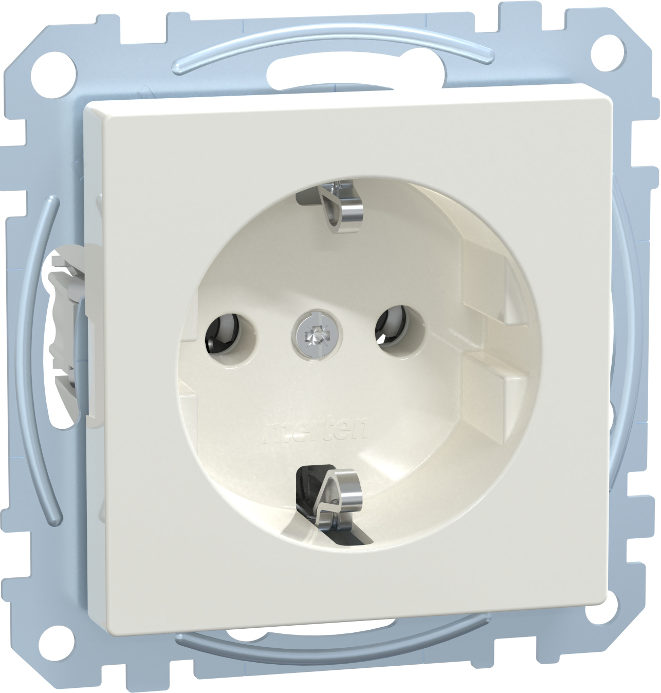 Merten MEG2301-0319 SCHUKO-Steckdose pws/gl mit Steckklemme