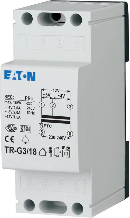 Eaton TR-G3/18 Klingeltransformator 4-8-12V/2A