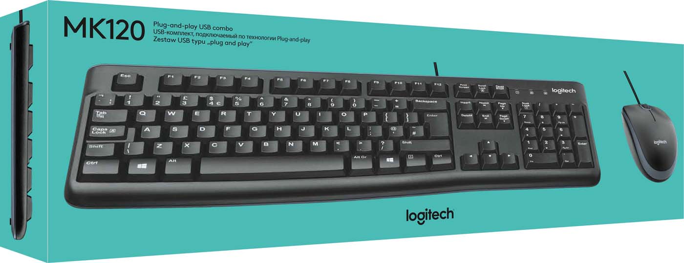 Logitech MK120 sw Tastatur/Maus Set USB,1000dpi