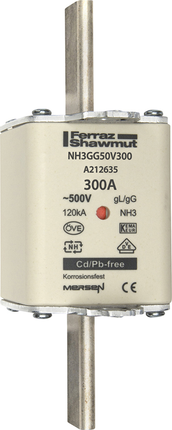 Mersen NH3GG50V300 NH-Sicherungseinsatz SF Gr.3 gG 300A/500V KM