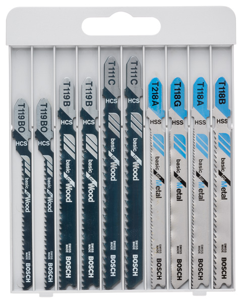Bosch Power Tools 2607010630 10-tlg. Stichsägeblatt-Set Basic for Metal and