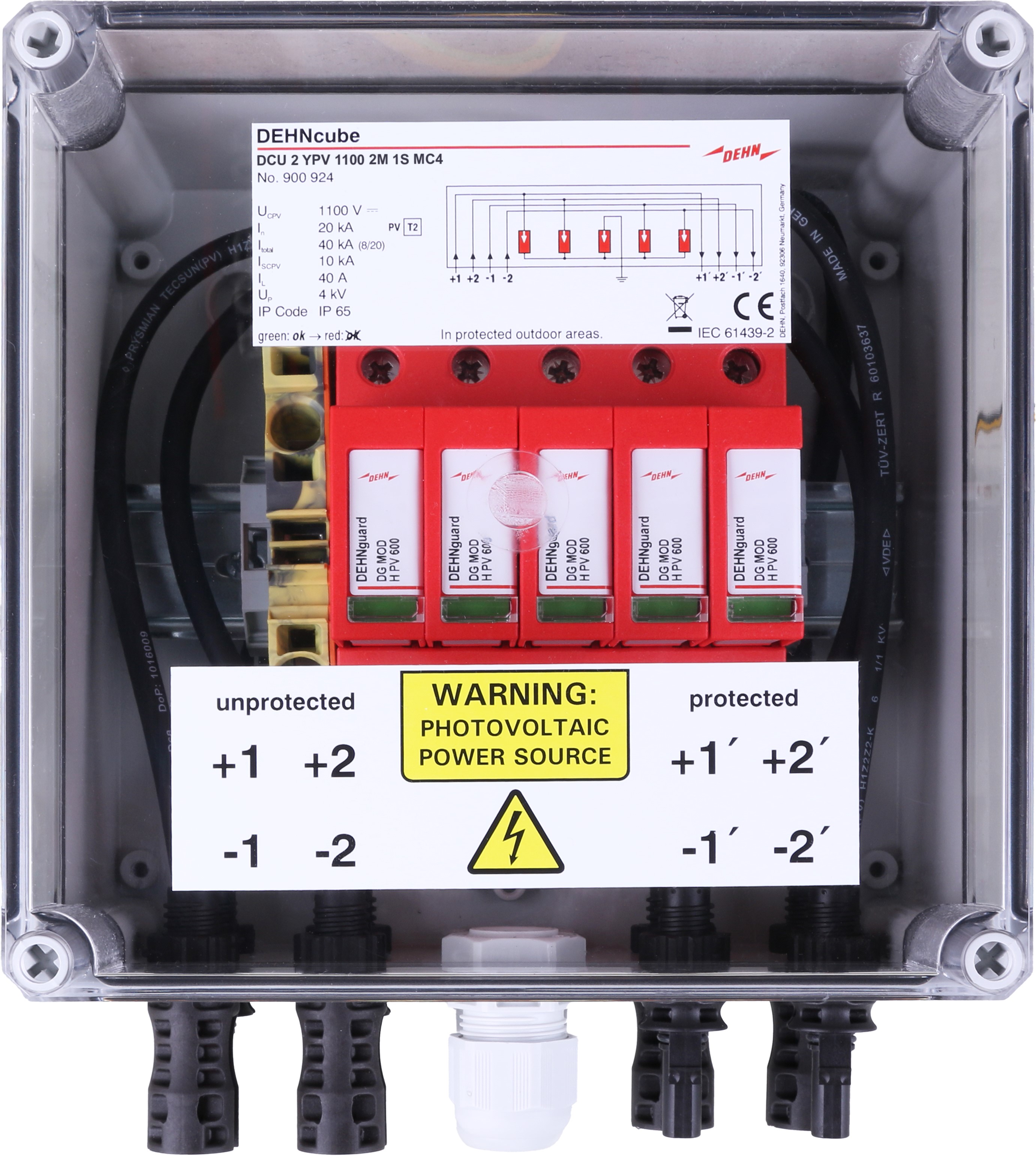 DEHN DCU 2 YPV11002M1SMC4 Generatoranschlusskasten für PV-Anlagen