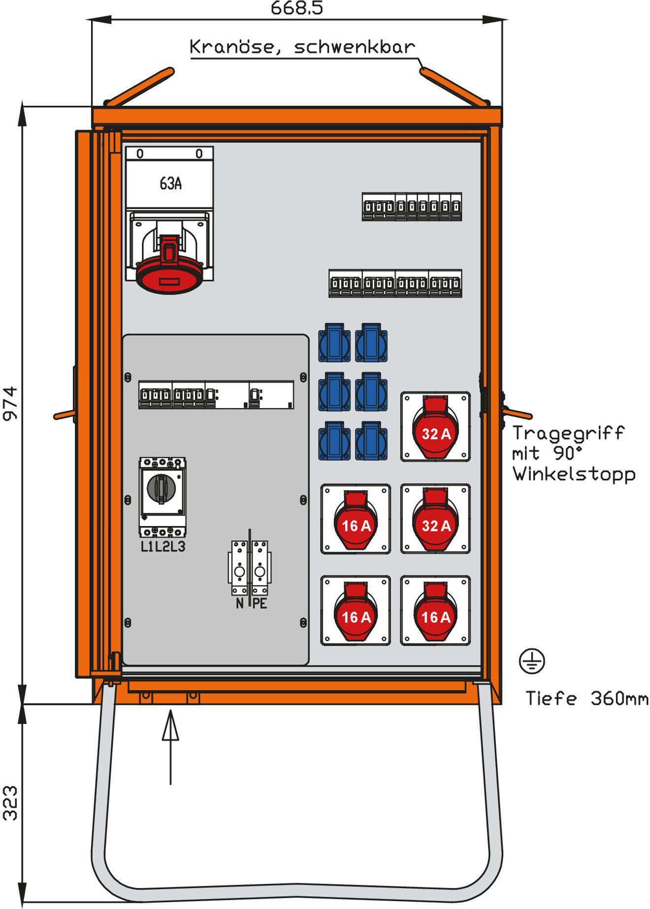 Walther Werke WV0428R1 Verteilerschrank 55kVA