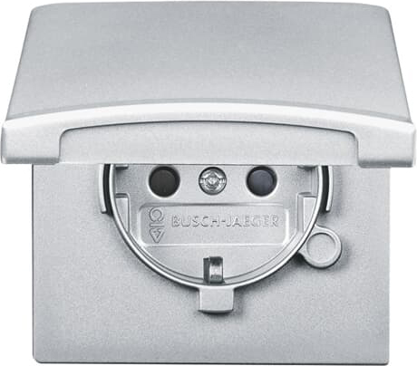 Busch-Jaeger 20 EUGKB-33-101 Schuko-Steckdoseneinsatz IP44 alusilber