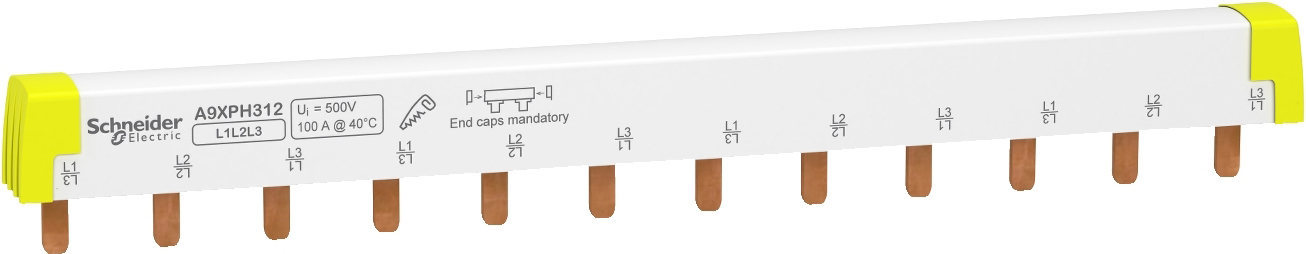 Schneider Electric A9XPH312 Phasenschiene STEG 3p 12Mod. 100A