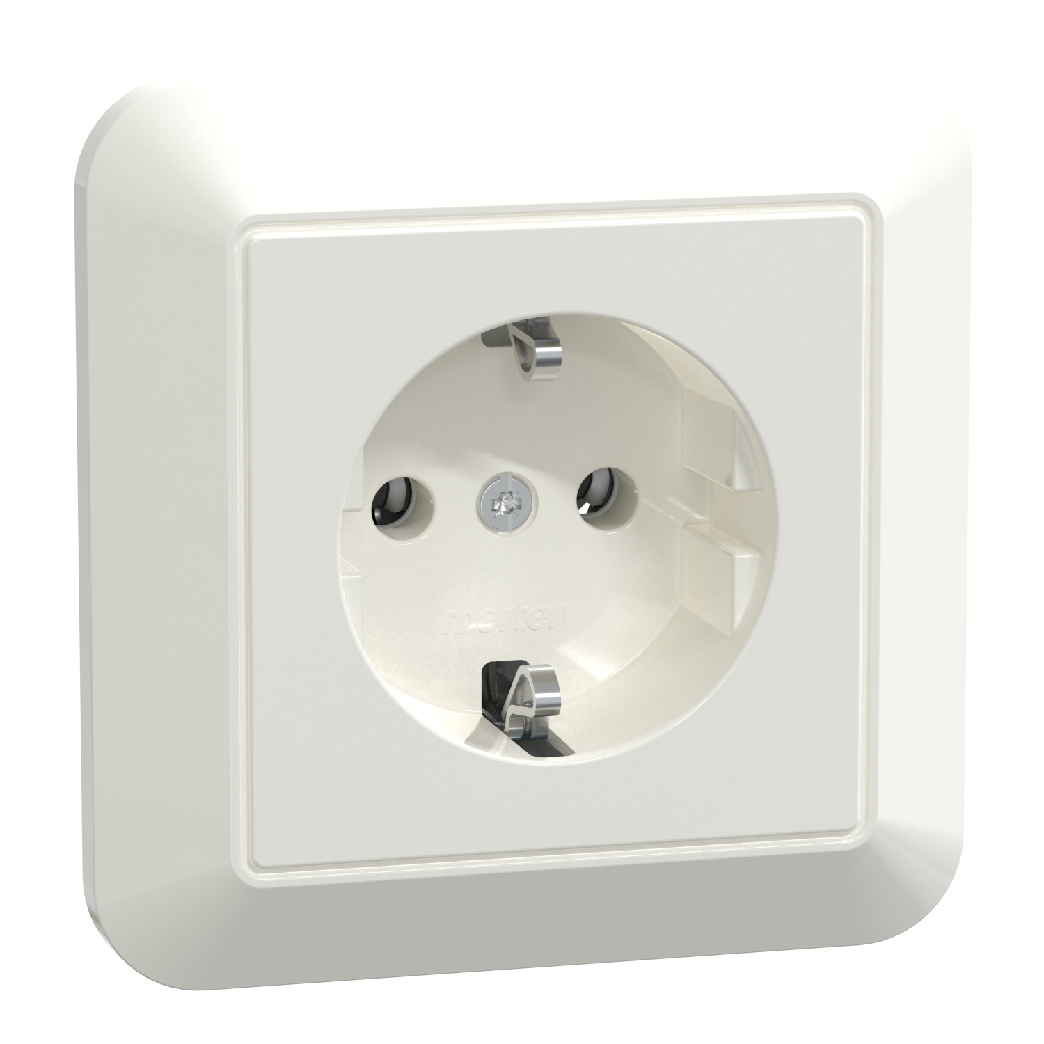 Merten MEG2301-1019 SCHUKO-Steckdose pws/gl volle Abdeckplatte