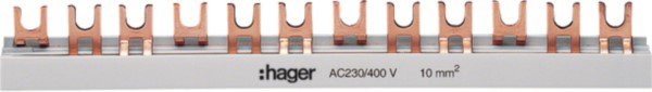 Hager KDN363B Phasenschiene 3P,10qmm,57mod,Gabel