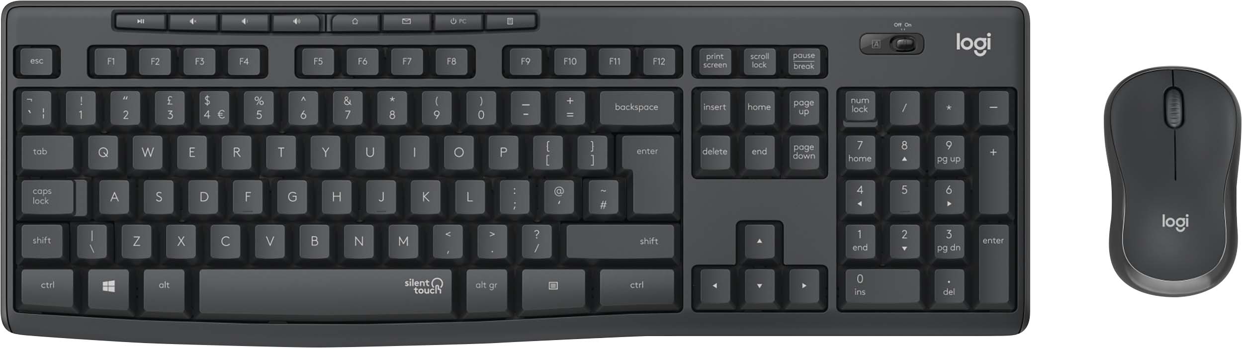 Logitech MK295 graf Tastatur/Maus Set SilentTouch,Wireless
