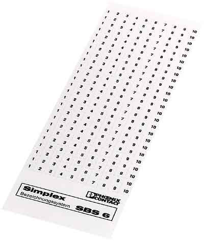 Phoenix Contact SBS10:UNBEDRUCKT Bezeichnungskarte