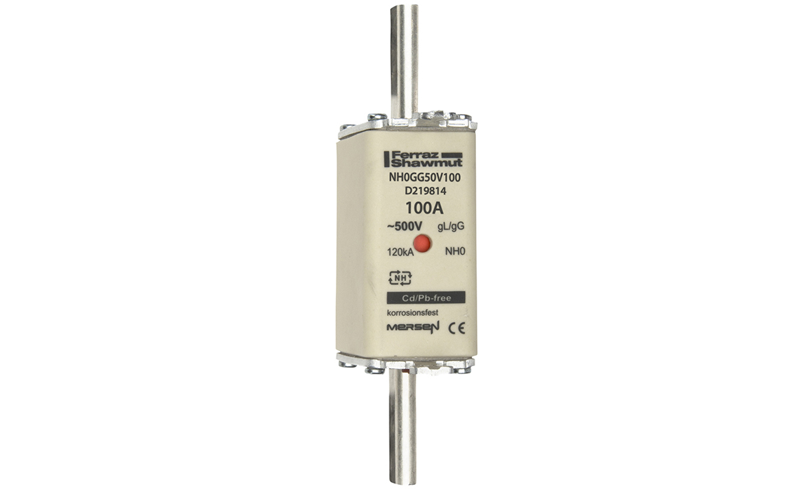 Mersen NH0GG50V100 NH-Sicherungseinsatz SF Gr.0 gG 100A/500V KM