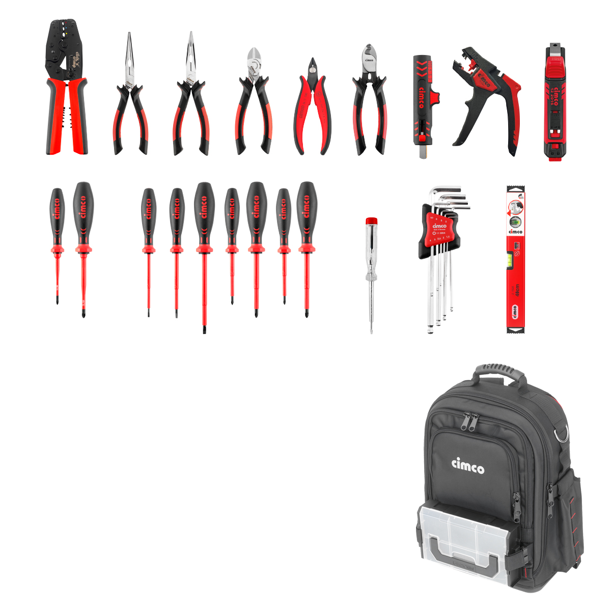 Cimco Werkzeuge 170426 Werkzeug-Rucksack electric 25-tlg, L-Boxx-Mini