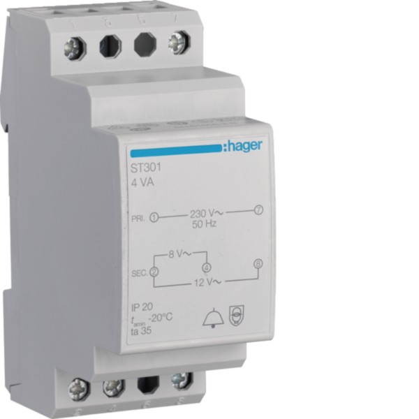 Hager ST301 Klingeltrafo 8V/0,5A-12V/0,33A