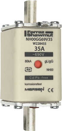 Mersen NH00GG69V35 NH-Sicherungseinsatz SF Gr.00 gG 35A/690V KM
