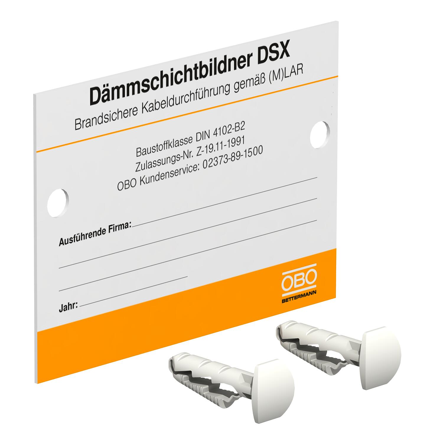 OBO Bettermann Vertr KS-LAR DE Kennzeichnungsschild f.Einzelkabeldurchf.