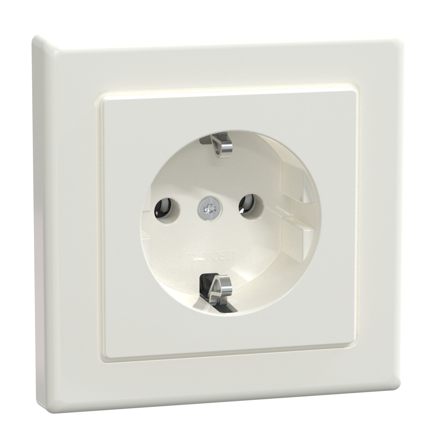 Merten MEG2301-1419 SCHUKO-Steckdose pws/gl volle Abdeckplatte