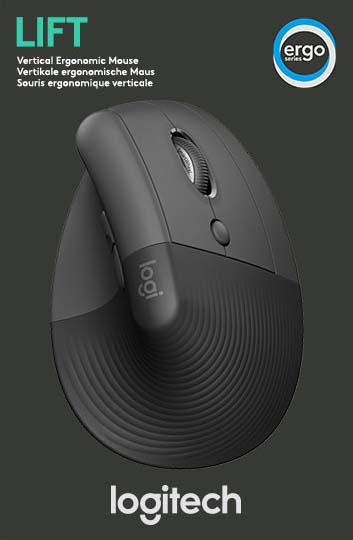 Logitech Lift Right Maus für Rechtshänder BT,wireless,ergonom