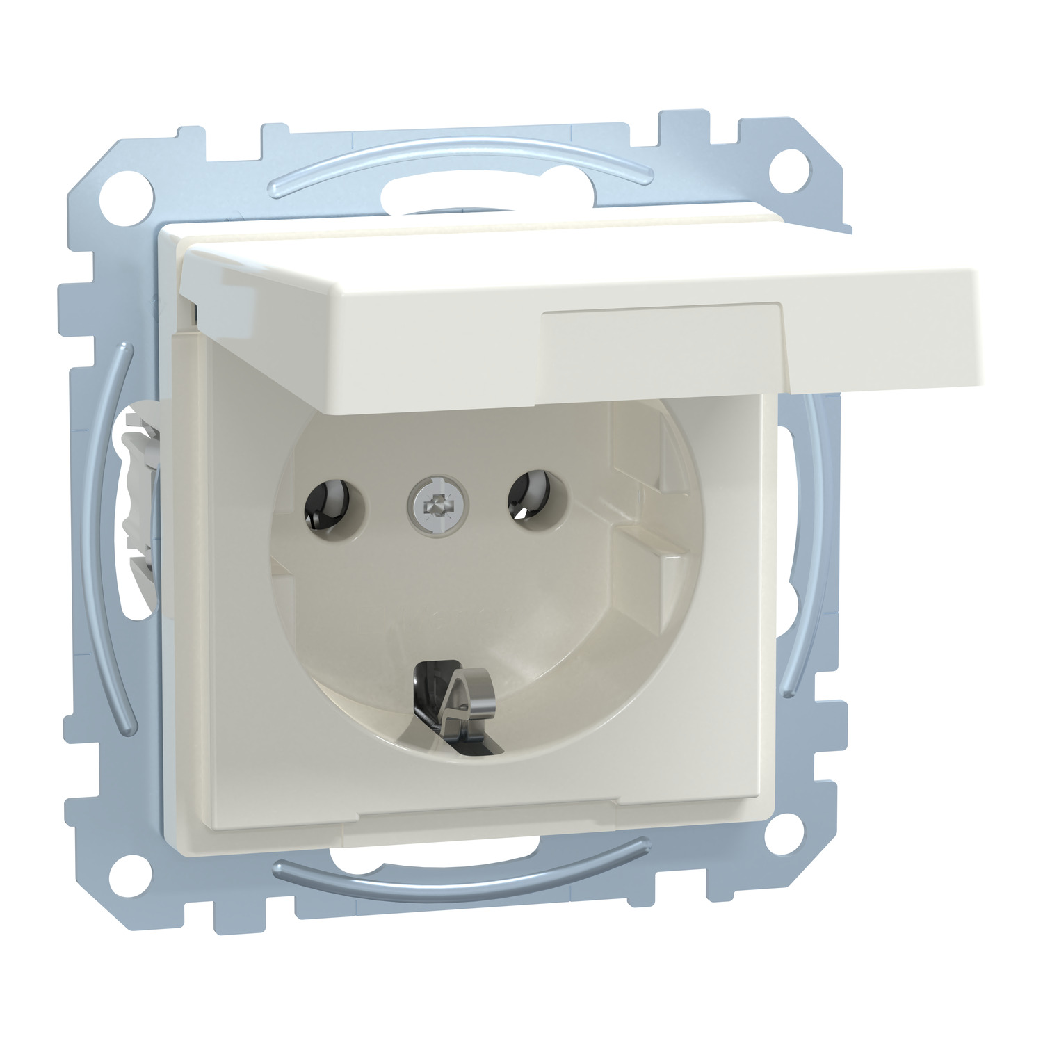 Merten MEG2311-0319 SCHUKO-Steckdose pws/gl Klappdeckel