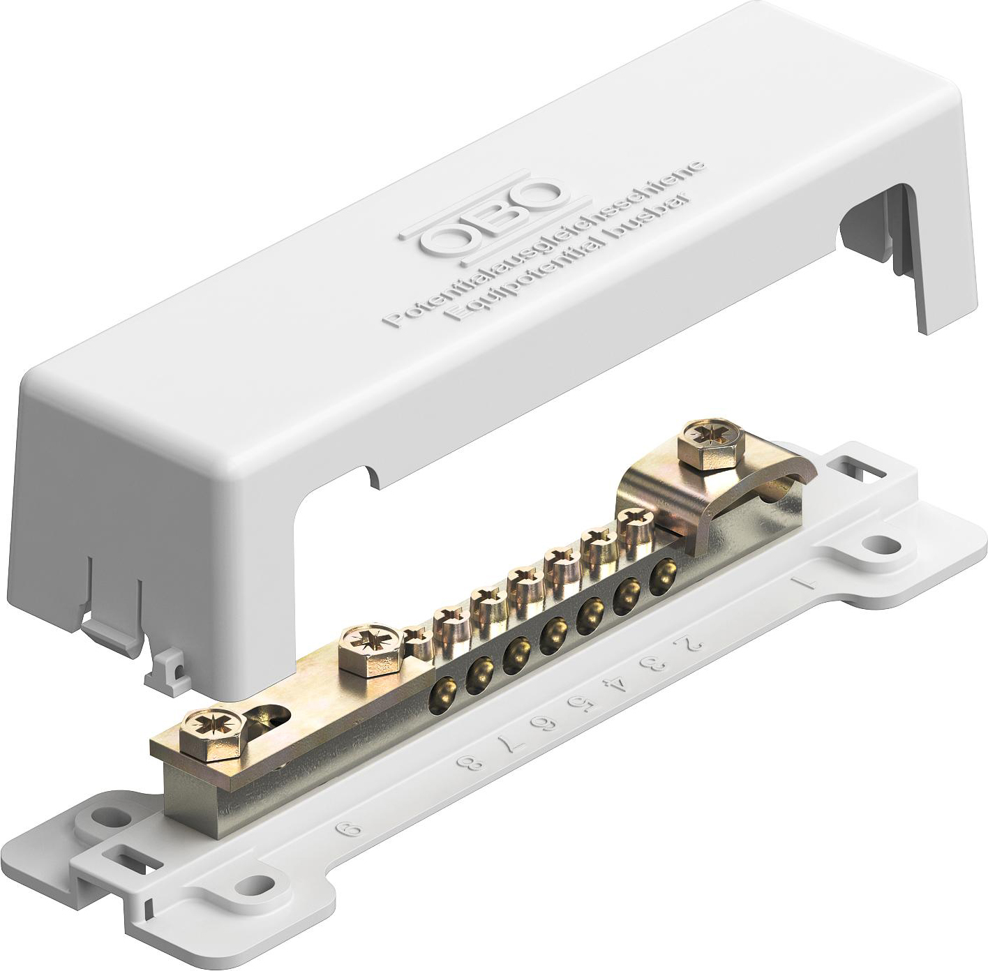 OBO Bettermann Vertr 1809 NR Potentialausgleichsschiene 188mm, CuZn, weiß