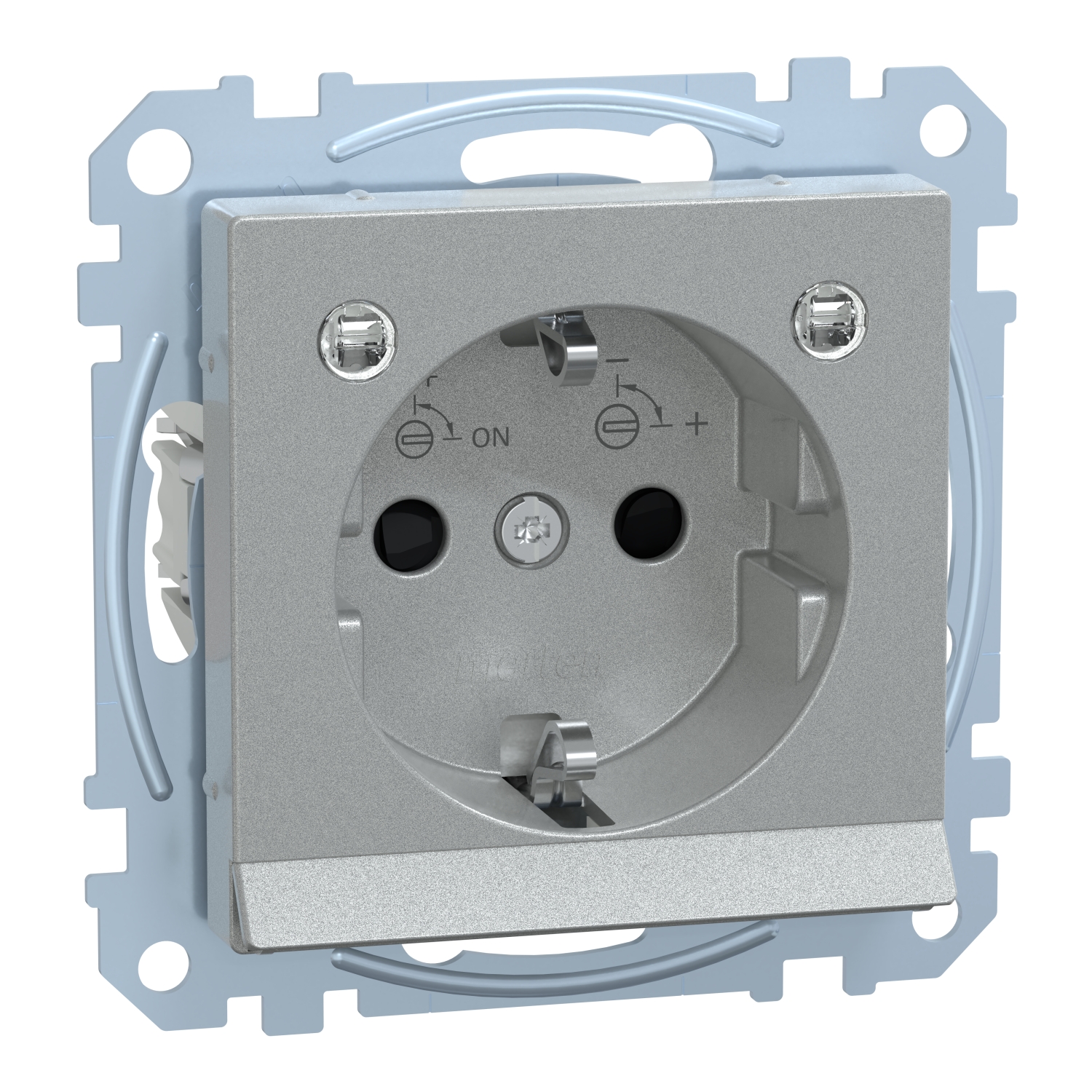 Merten MEG2304-0460 SCHUKO-Steckdose alu Lichtausl.LED-Bel.