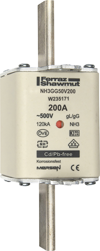 Mersen NH3GG50V200 NH-Sicherungseinsatz SF Gr.3 gG 200A/500V KM