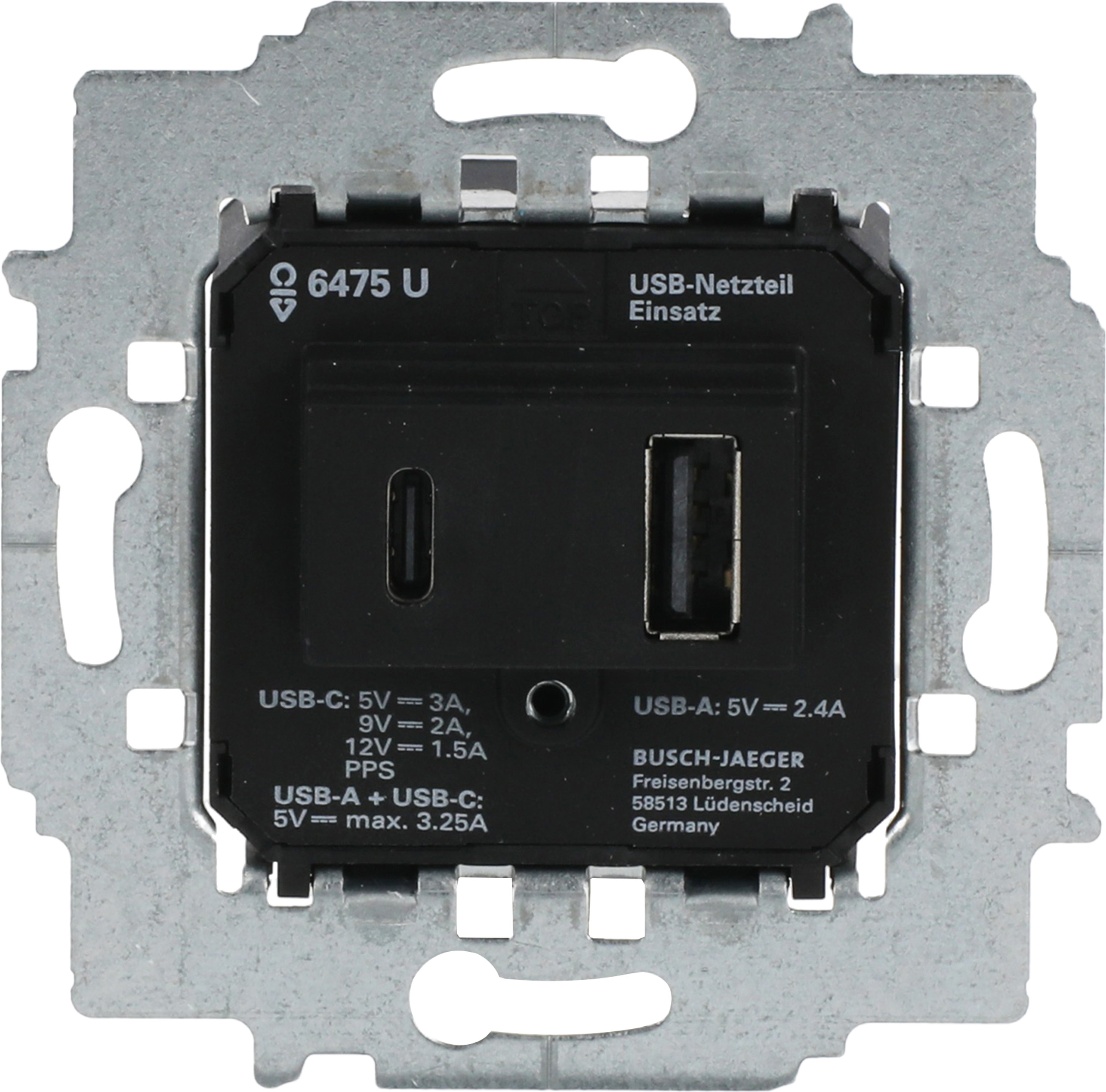 Busch-Jaeger 6475 U Netzteil-Einsatz USB A+C