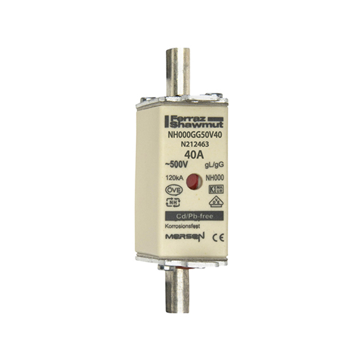 Mersen NH000GG50V40 NH-Sicherungseinsatz SF Gr.000 gG 40A/500VKM