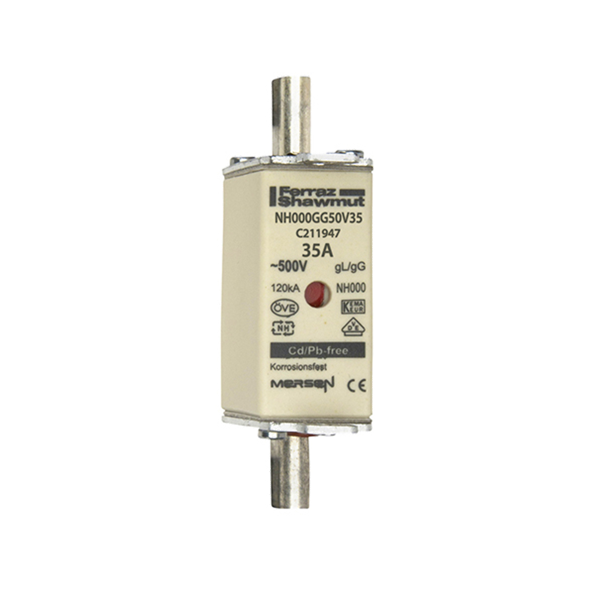 Mersen NH000GG50V35 NH-Sicherungseinsatz SF Gr.000 gG 35A/500VKM