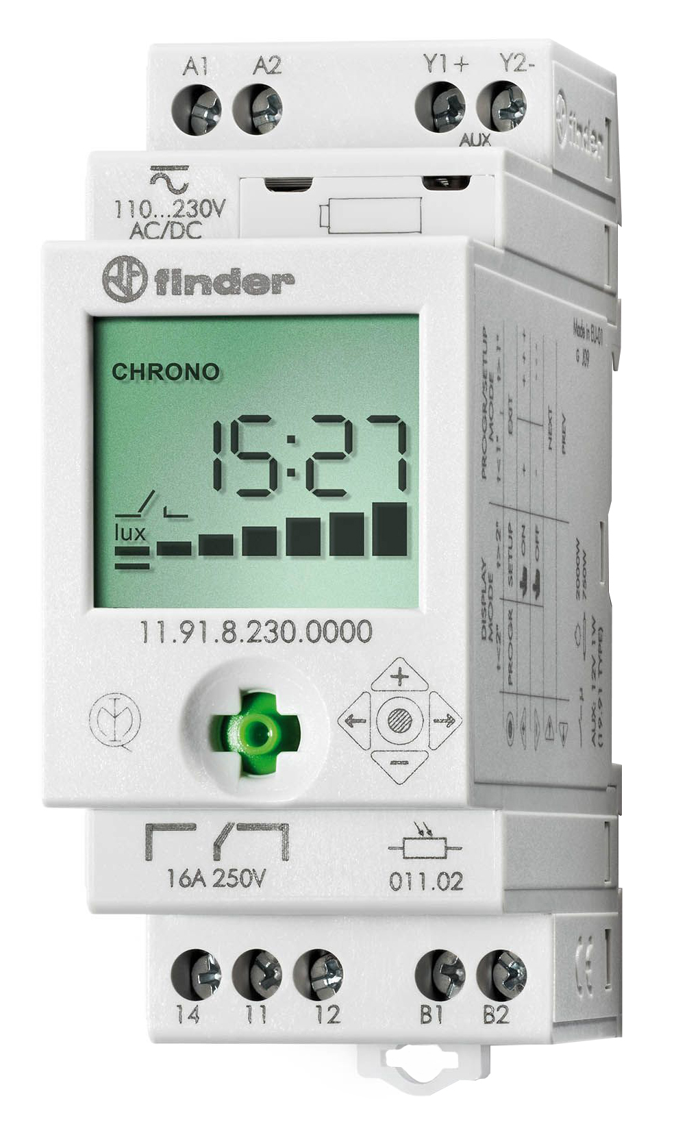 Finder 11.91.8.230.0000 Dämmerungsschalter 150Lux 16A+1Aux 230V
