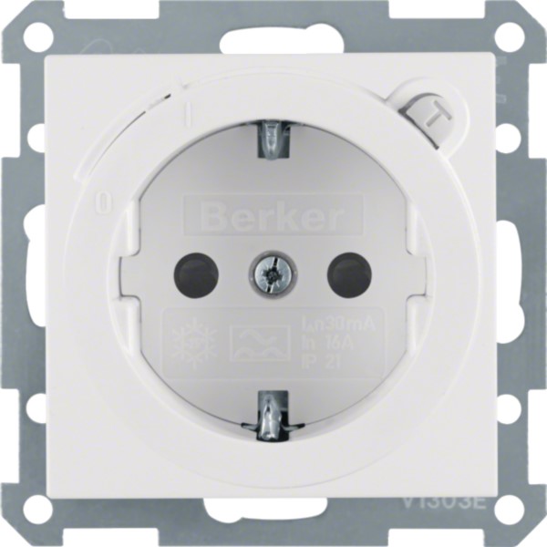 Berker 47081909 Schuko-Steckd.pws mit FI-Schutzschalte