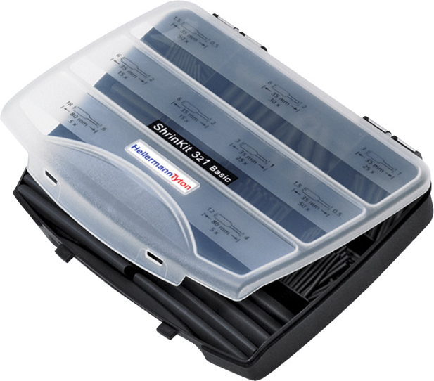 HellermannTyton ShrinKit #380-03001 Schrumpfschlauch-Set 321 Basic-PO-X-BK