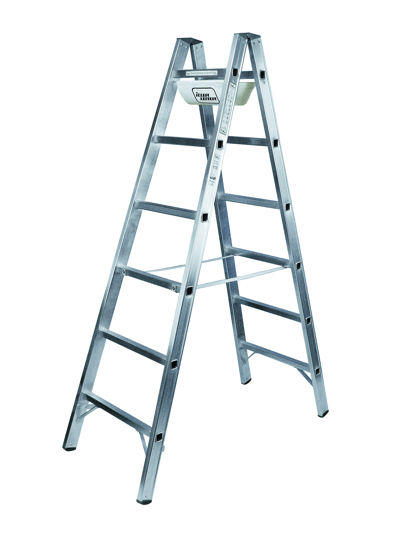 ILLER-LEITER 6106 Alu-Sprossenstehleiter 2x6 Sprossen