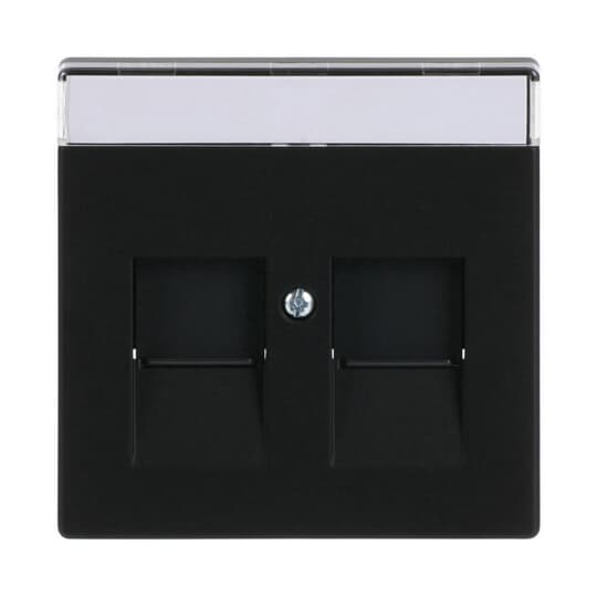 Busch-Jaeger 1800-885 Zentralscheibe sw mt Mod.Jack,2Ö,Beschri.