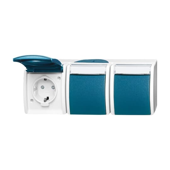 Busch-Jaeger 2300/3 EBW-53 Steckdose grau/blaugrün