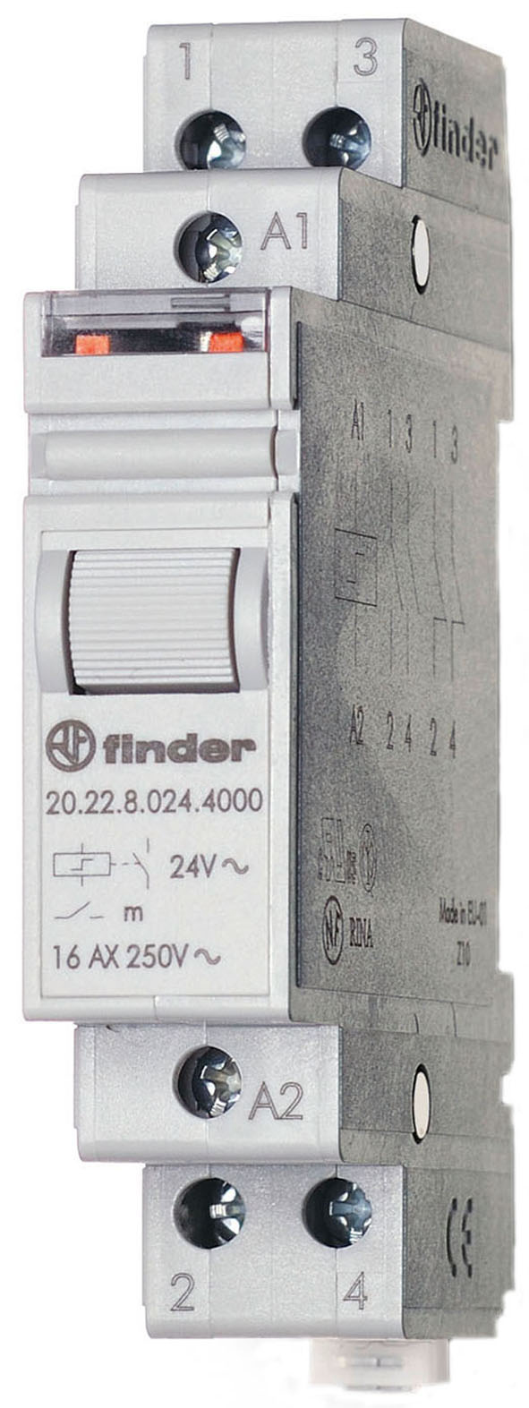 Finder 20.22.8.230.4000 Stromstoßschal.f.DIN-Schie 2S 230VAC 16A