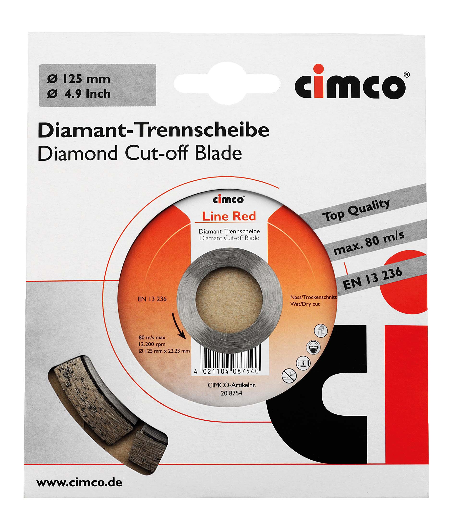 Cimco Werkzeuge 208754 Diamanttrennscheibe D=125mm
