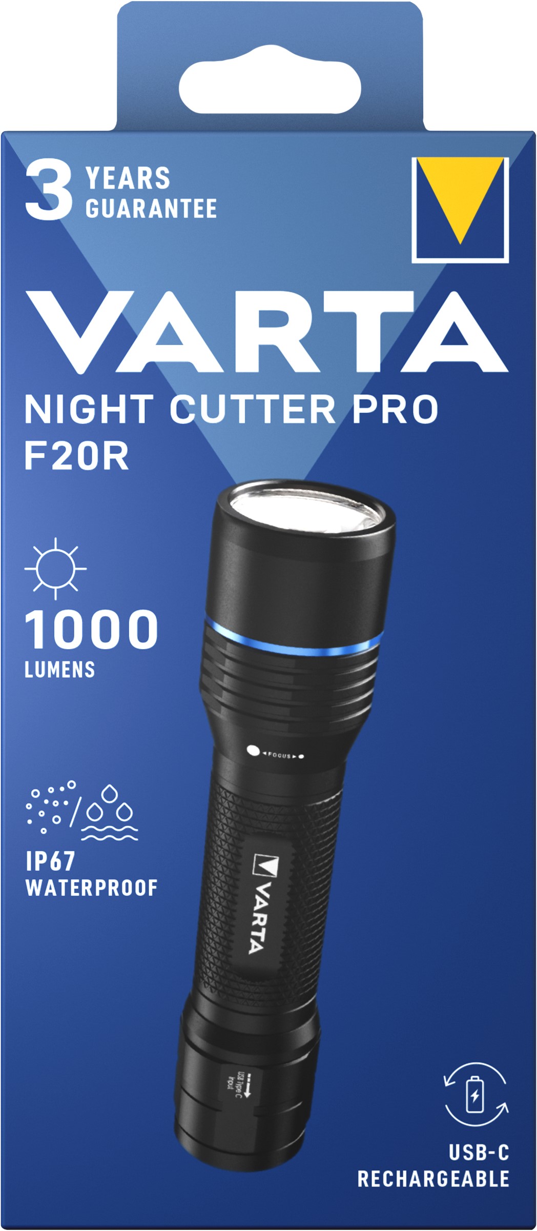 Varta Cons.Varta F20R mit Akku LED-Taschenlampe Night Cutter Pro