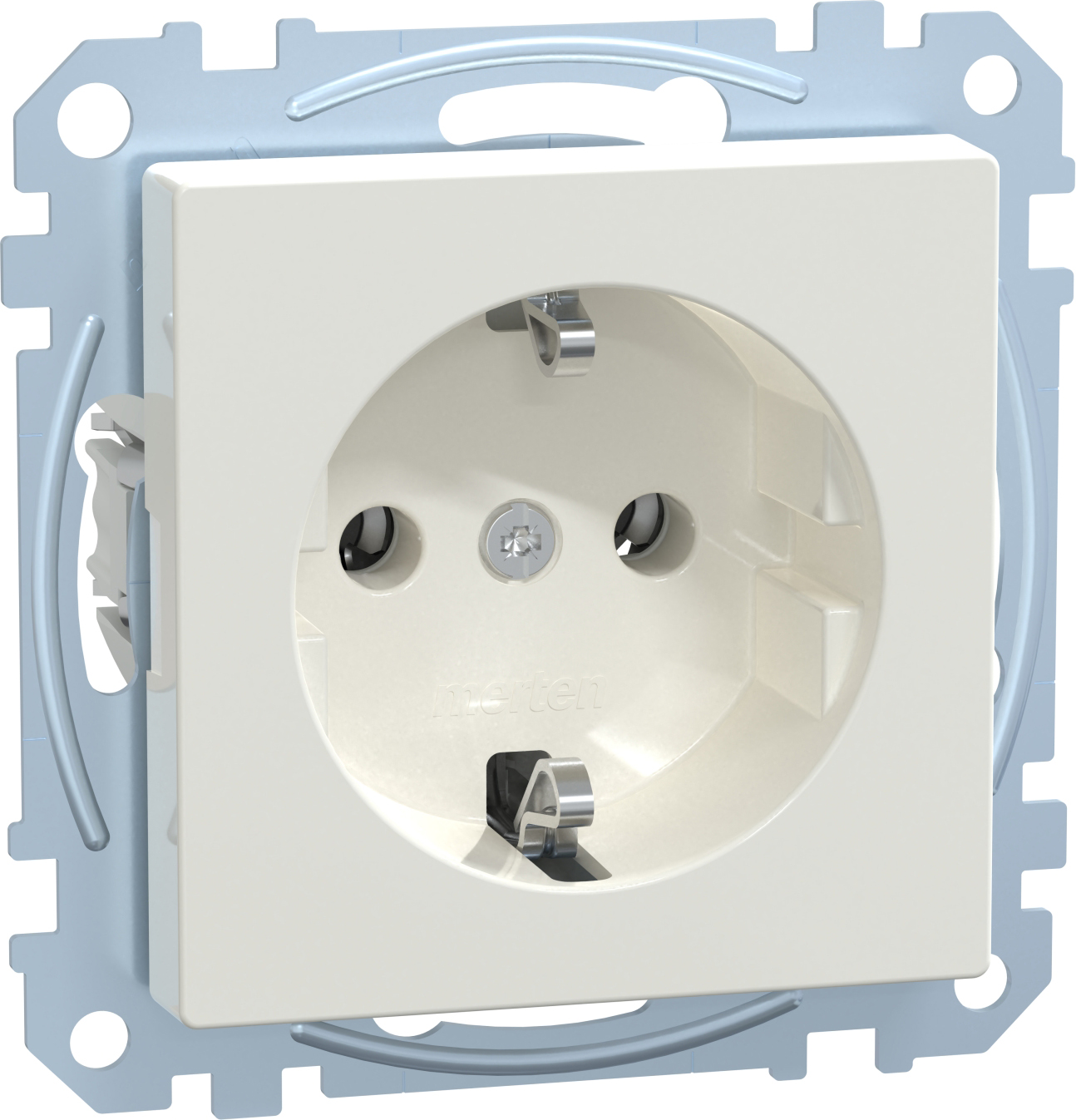 Merten MEG2301-0319 SCHUKO-Steckdose pws/gl mit Steckklemme