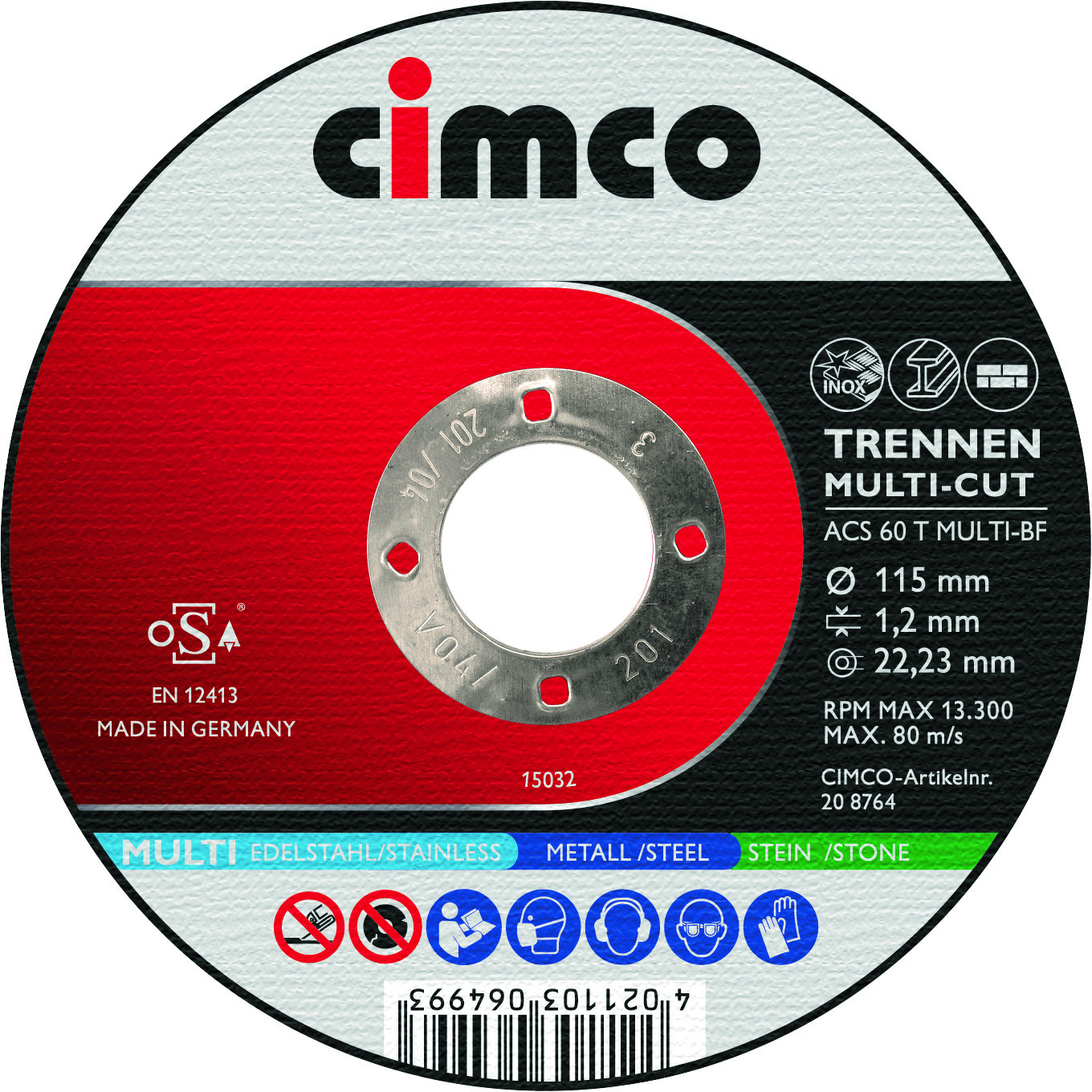 Cimco Werkzeuge 206846 (VE10) Trennscheiben MULTI-CUT 10x 125x1,2mm