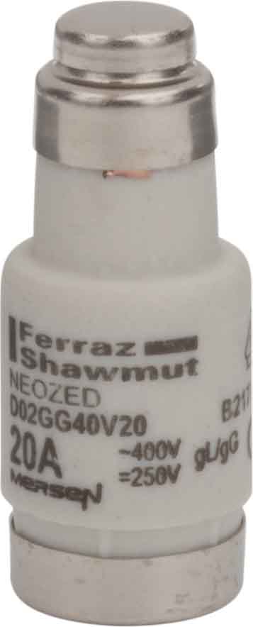 Mersen D02GG40V20 Sicherungseinsatz NEOZED D02 gG 20A/400V