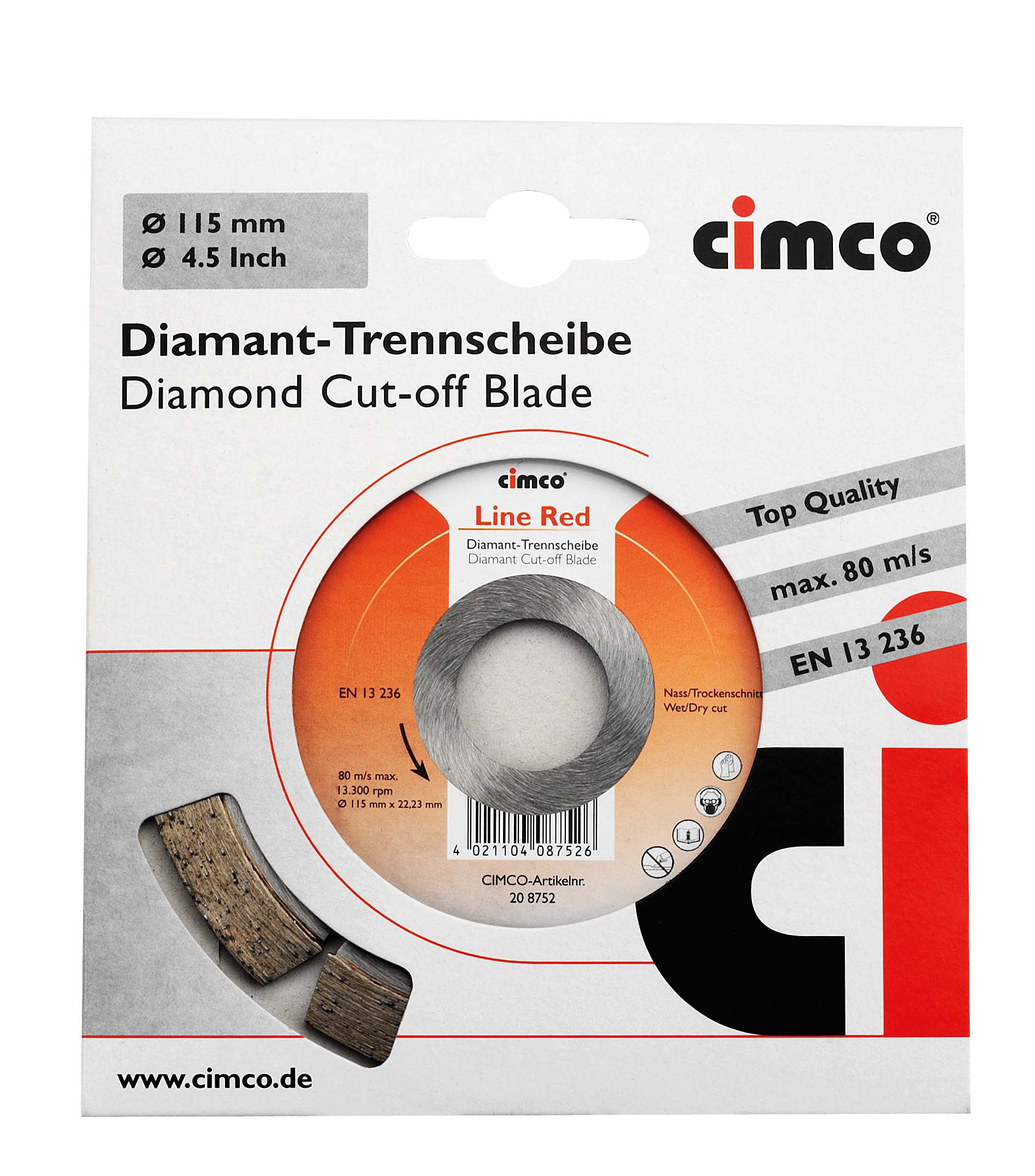 Cimco Werkzeuge 208752 Diamanttrennscheibe D=115mm